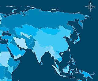 Asia Map And Surrounding Area