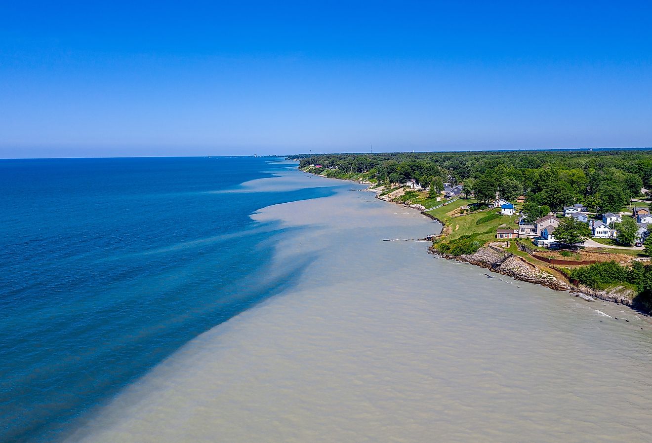 Lake Erie, Ohio, with high water levels. Image credit IanSkylake17 via Shutterstock