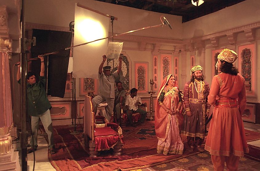 Action on a film shooting at the Film Studios of Bollywood in the city centre of Mumbai in Indiaamnat30 / Shutterstock.com