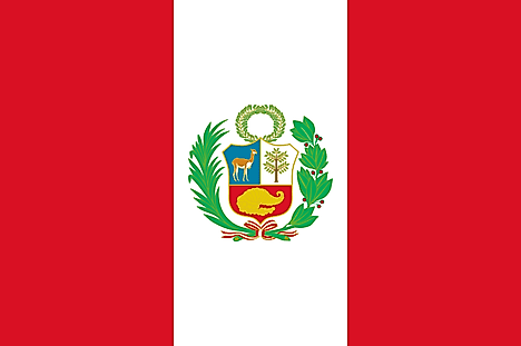 Red, white, red vertical bands and a national emblem centered on white