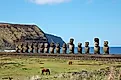 The Moai statues of Easter Island.