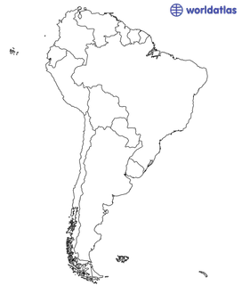 Outline Map of South America 