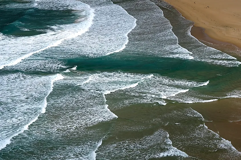 View of coastal rip current